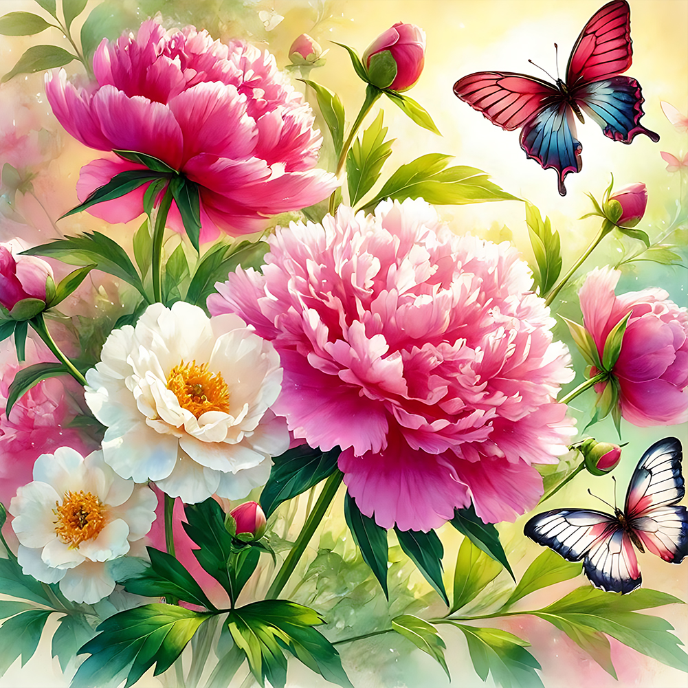 Flower 40*40cm(canvas) full round drill diamond painting
