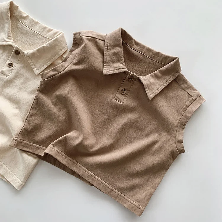 Toddler Boy Sleeveless Polo Collar T-Shirt