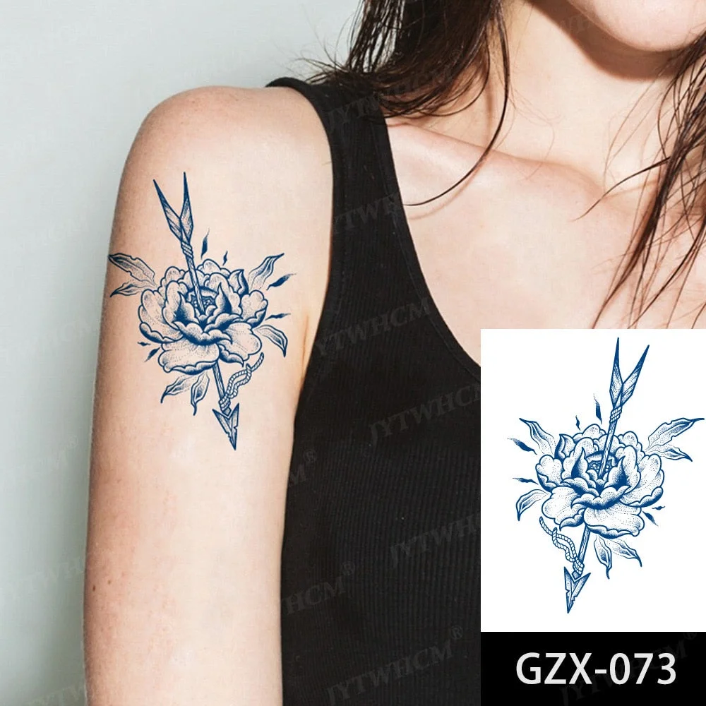 Juice 2 Weeks Lasting Tattoo Sticker Moon Forest Small Arrow Rose Waterproof Transfer Fake Tatoo Female Transfer Tatto Men Women