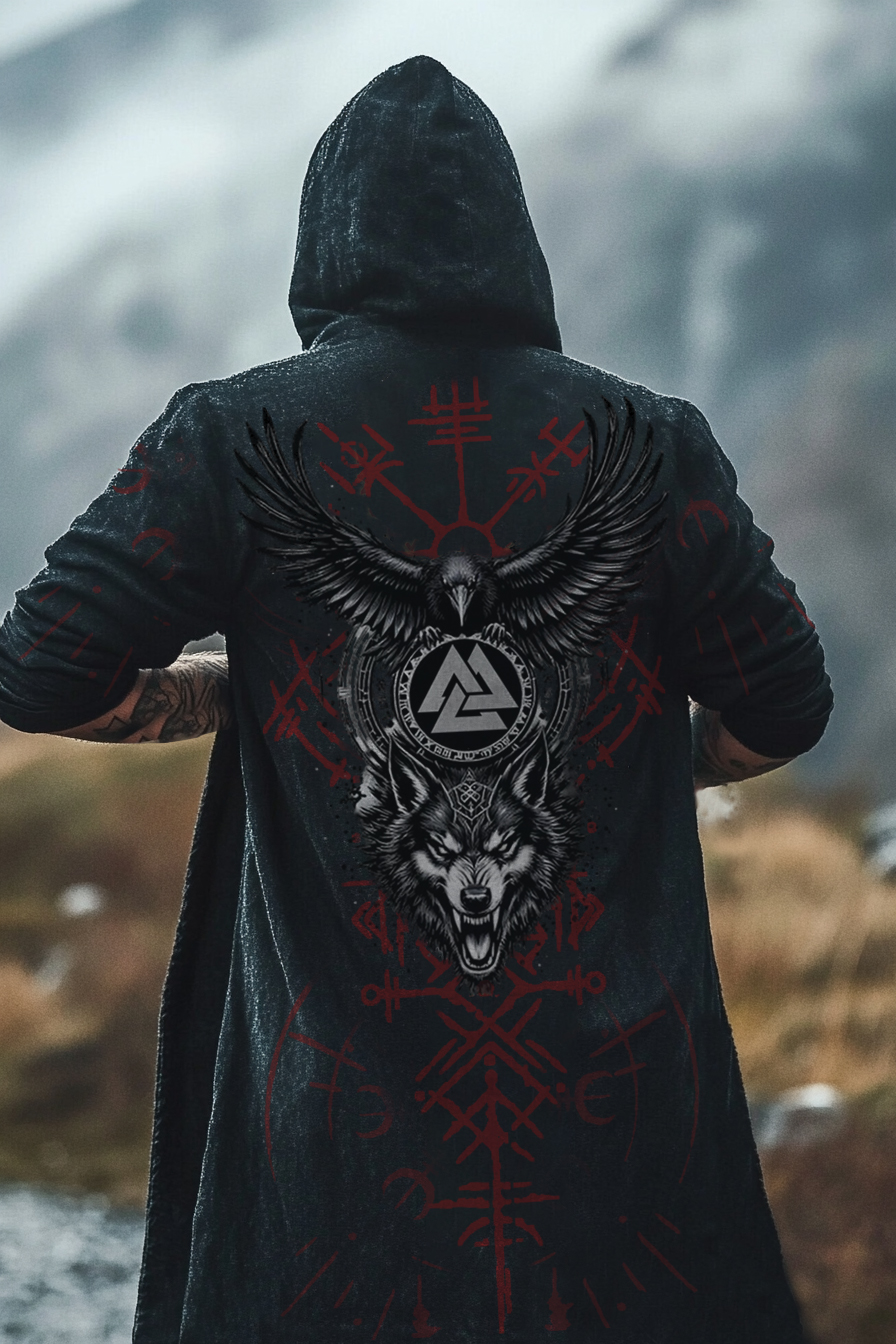 Viking Wolf Fenrir Holy Odin Knot Print Casual Top
