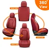 MINGBRON Car Seat Covers,Car Seat Protector Waterproof,Seat Covers Front Set, Car Seat Protectors,Automotive Seat Covers Fit for Most Cars Wine Red