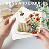 6Pcs Diamond Painting Flower Greeting Card with Envelopes for Beginner Adult Holiday Gifts