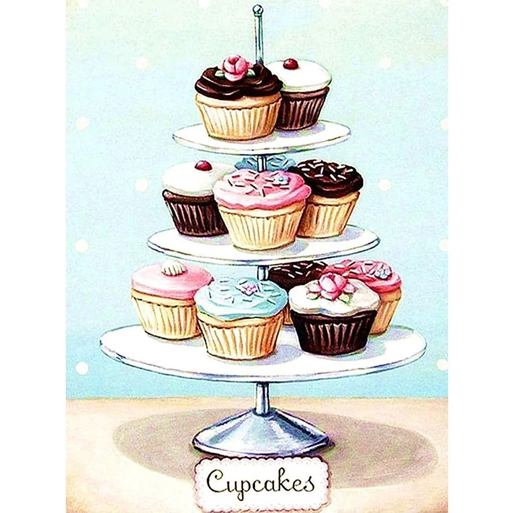 Full Round Diamond Painting Cupcake (40*30cm)