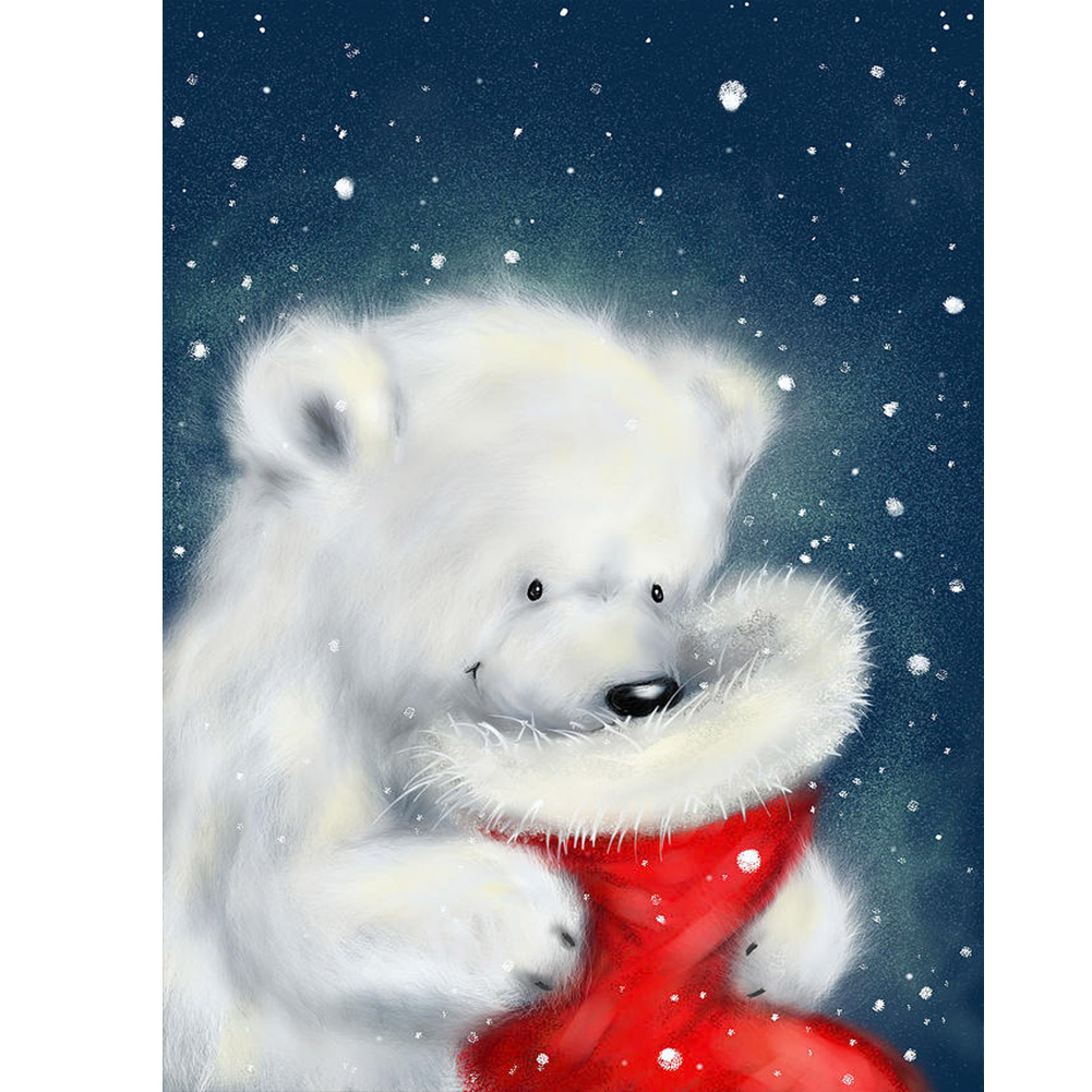 

Christmas Bear - Round Drill Diamond Painting - 30*40CM, 501 Original