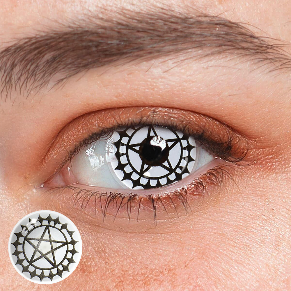 Cosplay Black Butler Silver Black Coloured Contact Lenses