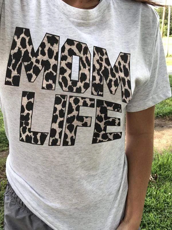 Leopard Print Mom Life T-Shirt