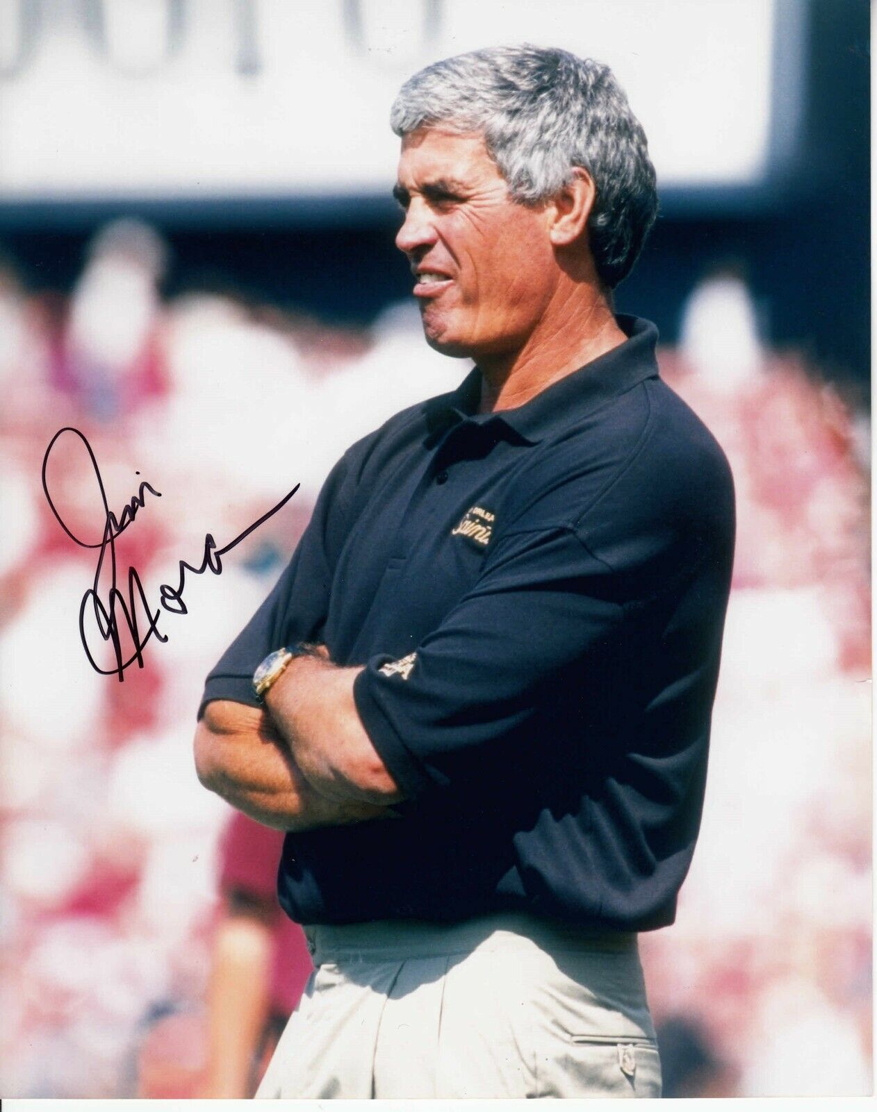 Jim Mora #0 8x10 Signed w/ COA New Orleans Saints 031719