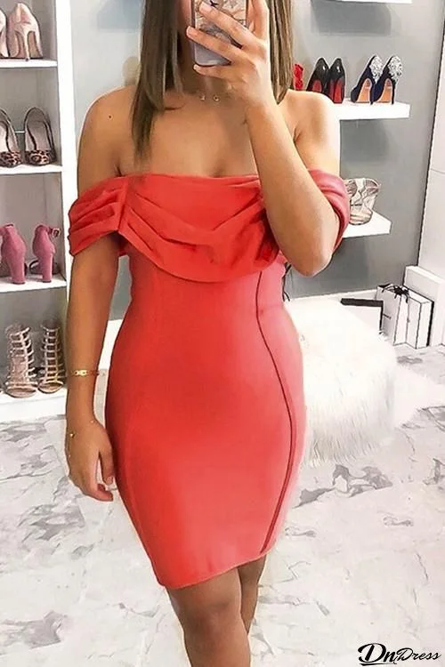 Off Shoulder Bodycon Mini Dress