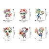 >SALE<6Pcs Acrylic Double Side Zombie Holding Flowers Diamond Art Craft Keychain