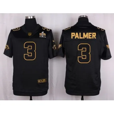 Cardinals #3 Carson Palmer Black Pro Line Gold Collection Men's Stitched NFL Elite Jersey