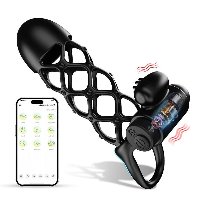 pearlsvibe -  App Remote Control Penis Sleeve Clitoral Vibrator