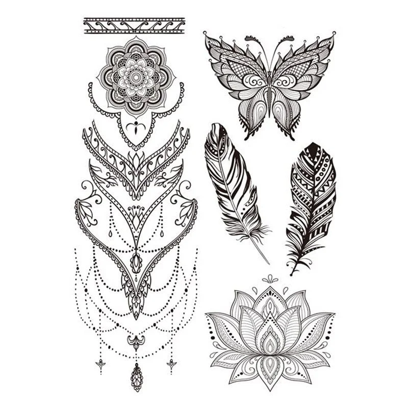 Temporary Tattoo Stickers Sexy Rose Heart-shaped Wreath Fake Tatto Waterproof Tatoo Back Leg Arm Belly Big Size for Women Girl