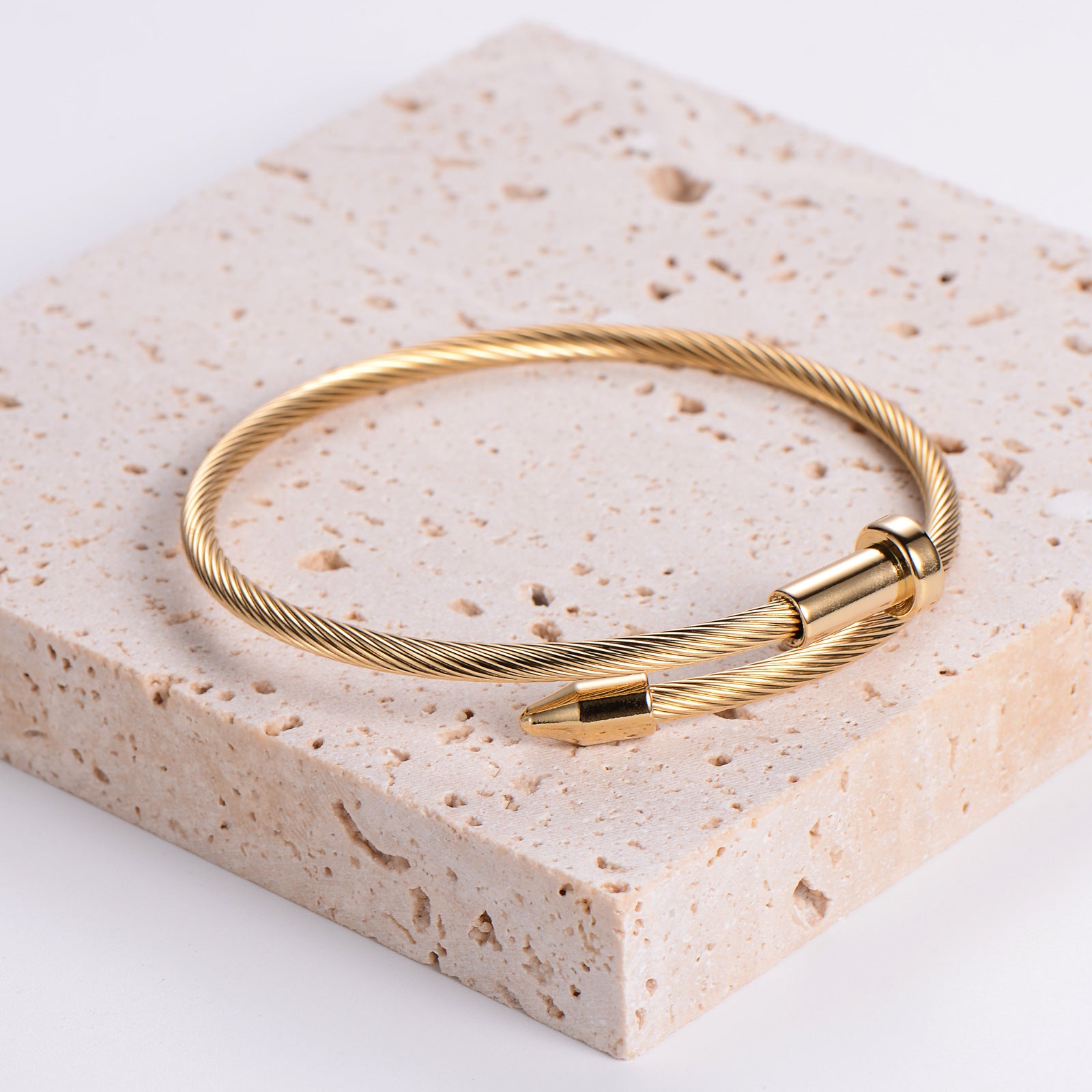 Studded Stainless Steel Electroplating Bangles