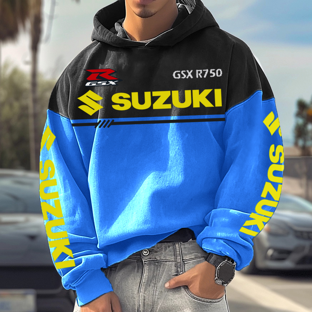 Unisex Retro Patchwork Motorcycle Hoodie / TECHWEAR CLUB / Techwear