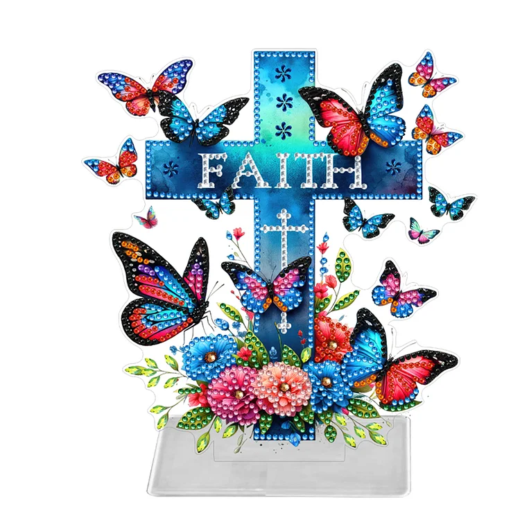 Acrylic Butterfly Cross Diamond Painting Desktop Decorations Home Office Decor gbfke