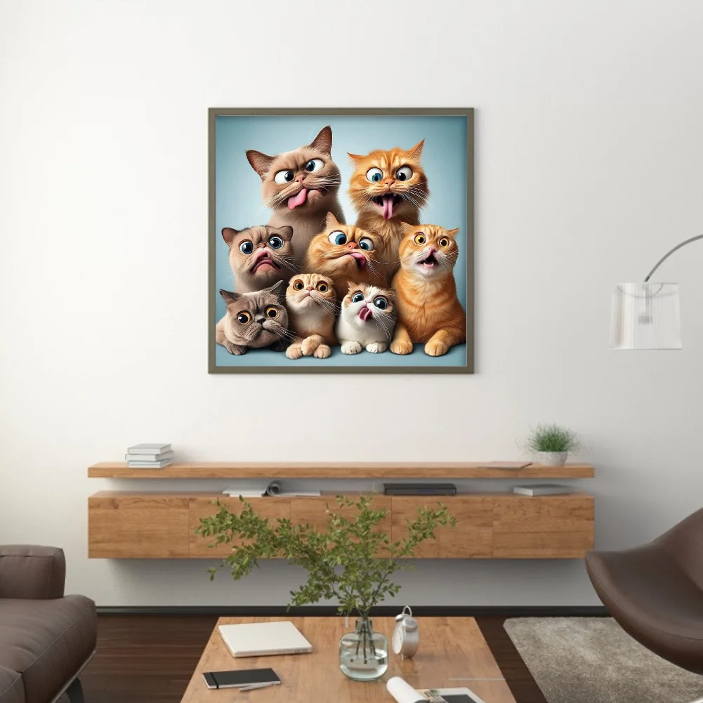 Diamond Painting - Full Round Drill - Cats(Canvas|40*40cm)