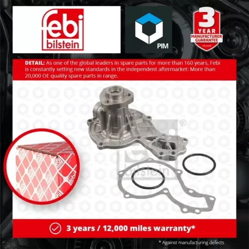 Water Pump fits VW GOLF 75 to 02 Coolant 026121005A 026121005B 026121005C Febi Parts