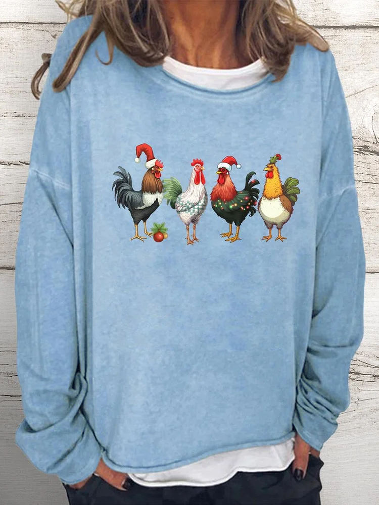Just a girl who likes chickens Women Loose Sweatshirt-0019975