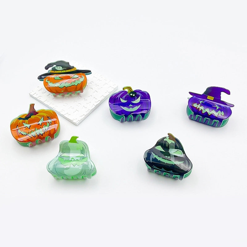 Halloween Casual Minimalist Women’s Pumpkin Bat Arylic Hair Claws