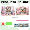 2 Pack Flower Puppy DIY Diamond Art Spiral Notebook Kit 80 Pages No Lines