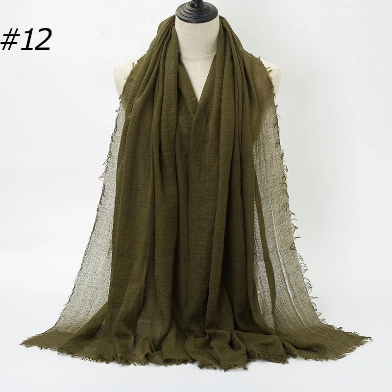 20 Pieces Fashion Solid Color Cotton Pashmina Scarves