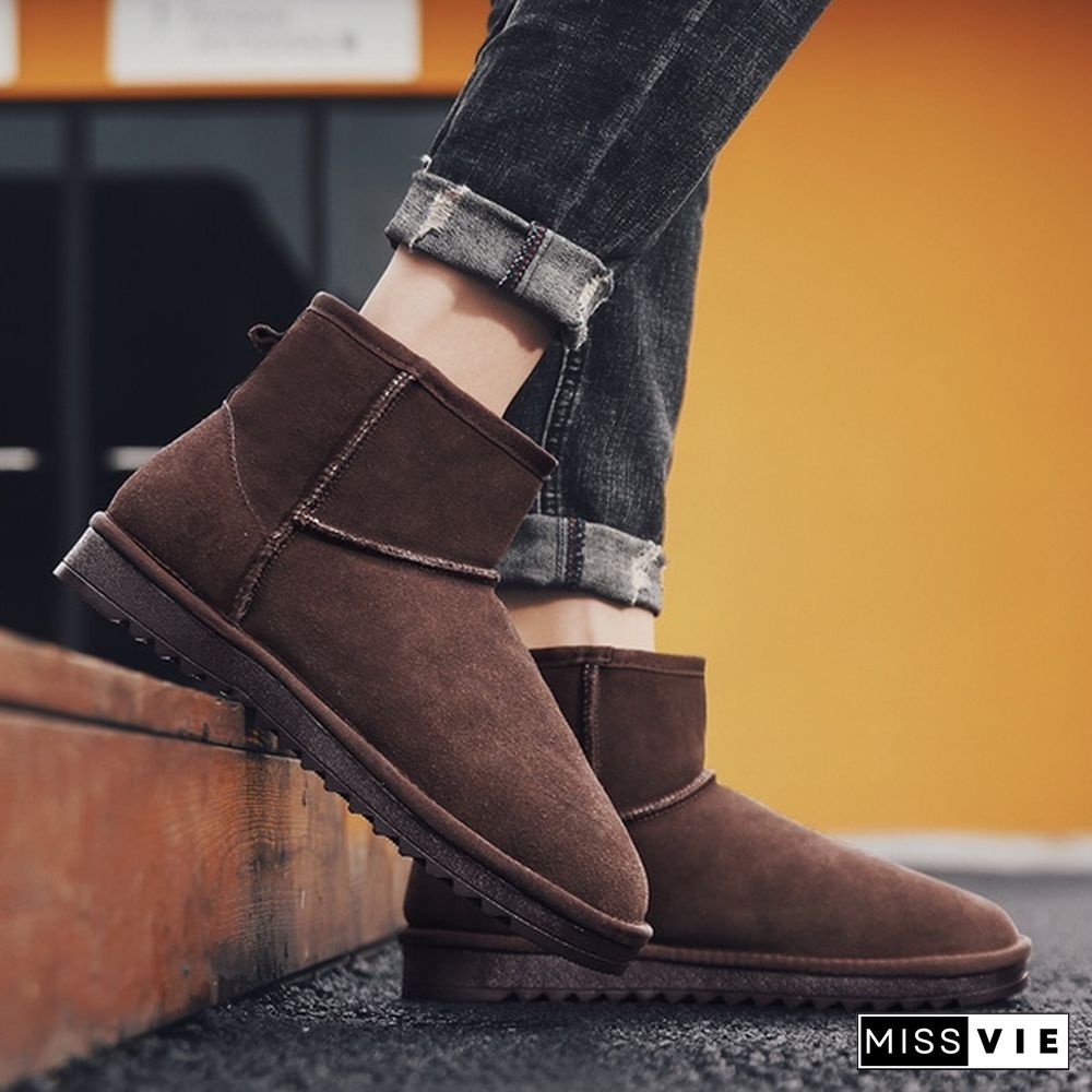 Men and Women Boots Kids Winter Snow Boots, Waterproof Non-slip Flat Round Head Comfortable Warm Little Male Girl Boots  Size28-47