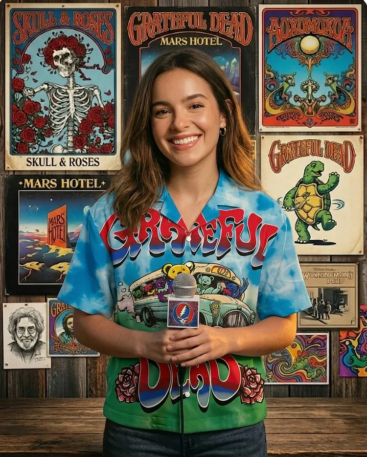 Vintage Grateful Dead Skull & Bear &Terrapin Graphic Cuban Collar Short Sleeve Shirt &ndash; Unisex Retro Cotton Top