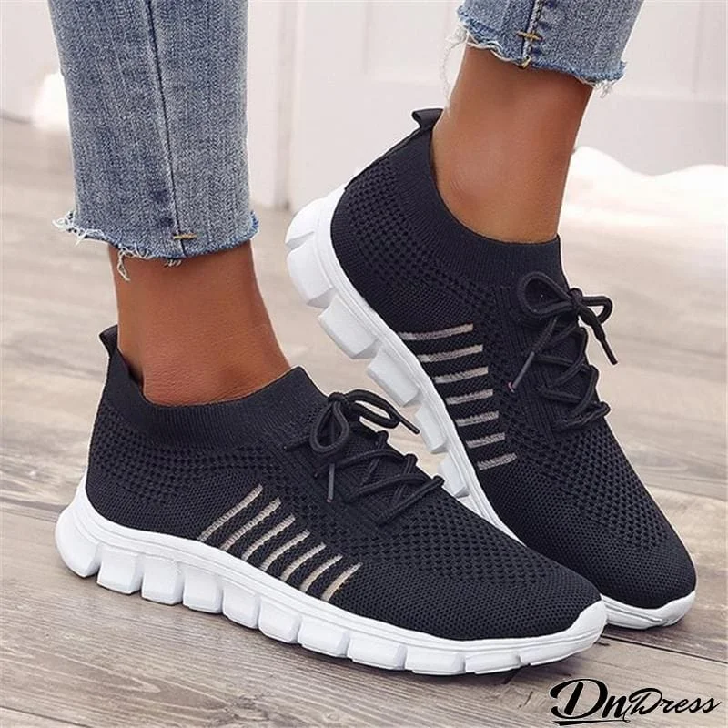 Breathable Low-Cut Non-Slip Lace Up Mesh Sneakers