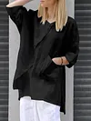 Flax Cotton Half Sleeves Shirts Tops