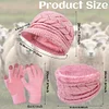 Women's Winter Warm Knit Hat Beanie Gloves & Scarf 3-Piece Set