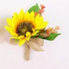10PCS Sunflower Peony Wedding Catering Bridal Groom Guests Corsage Boutonniere Wrist Artificial Flower Bouquets