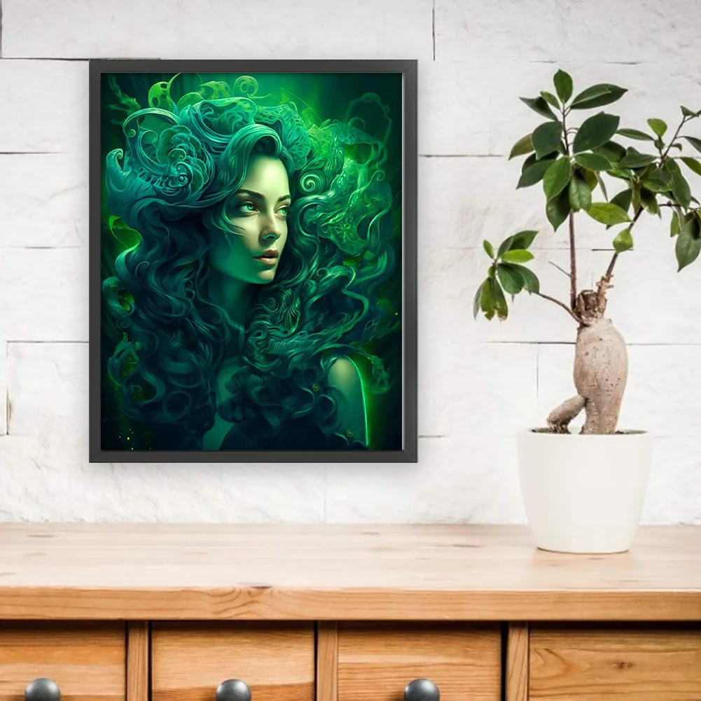 11CT Full Stamped Cross Stitch - Girl(Canvas|50*60CM)