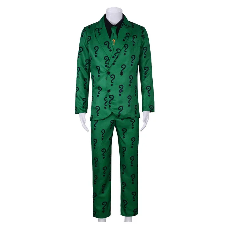 The Batman Riddler/Edward Nygma Green Set Outfits Cosplay Costume Halloween Carnival Suit
