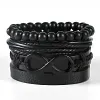 New European And American Retro Style Life Tree 8-Shaped Cross Zinc Alloy Hand-Woven 4-Piece Men'S Bracelet by Inlyline