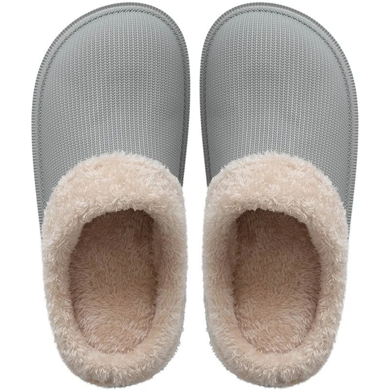 Vstacam New 2022 Women House Slippers EVA Warm Fur Winter Indoor Shoes Lovers Plush Home Floor Slides Female Male Kitchen Work Slippers
