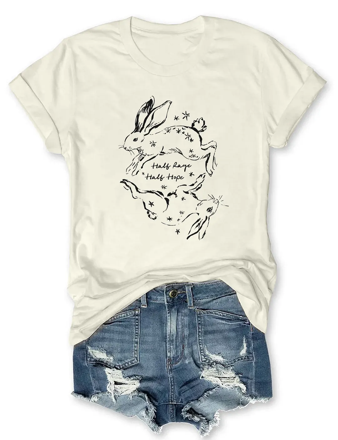 Half Rage Half Hope Rabbit  T-shirt