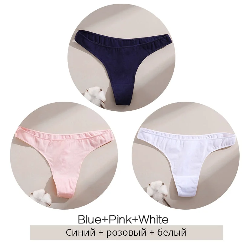 FINETOO Sexy Thongs Women Cotton T-back Underpants M-XL Ladies G-string Underwear Low Waist Female Thong Panties Lingerie 2021