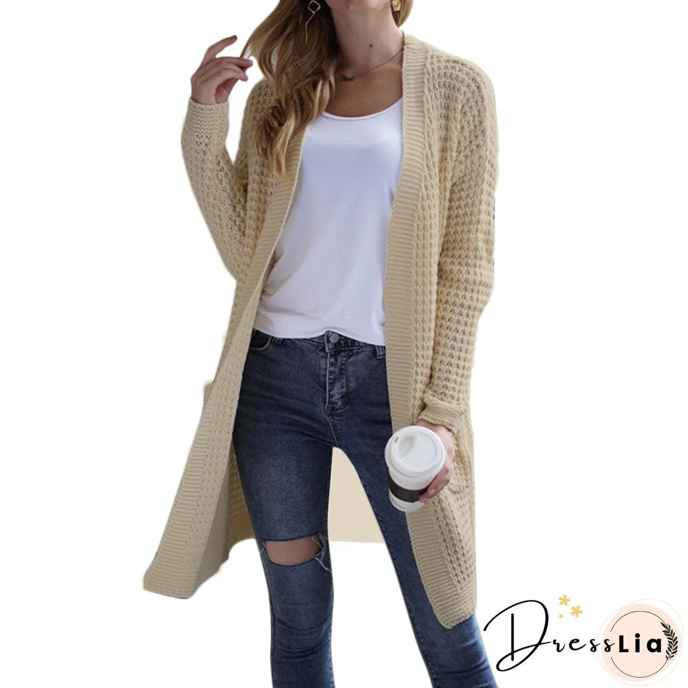 Women Long Batwing Sleeve Boho Casual Crochet Oversized Knitted Sweater Coat Women Patchwork Striped Sweaters Cardigan