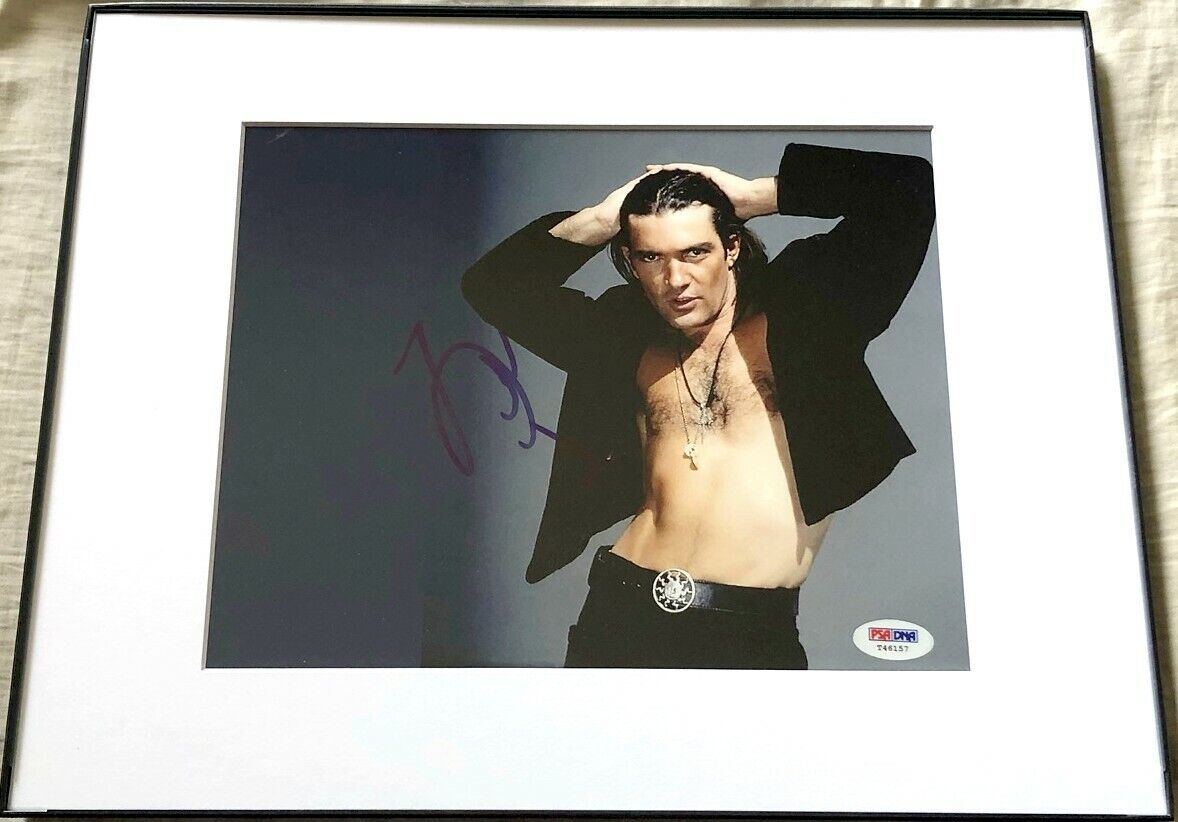 Antonio Banderas autographed signed bare chest 8x10 Photo Poster painting matted framed PSA/DNA