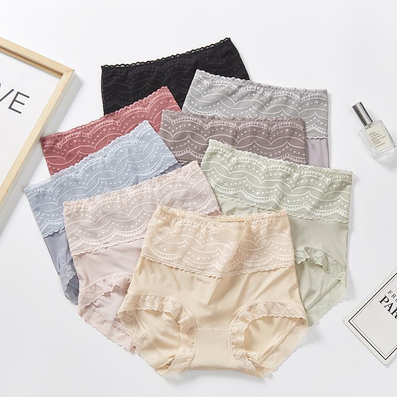  thdmladies High Waist Lace Plus Size Panties 5PCS thedmladies