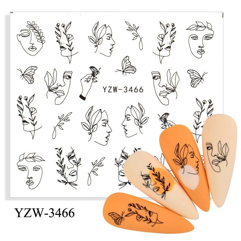 Halloween Nail Art Water Sticker Bloody Anime Skull Bone Nail Decals Gel Polish Slider Accessories Nail Decorations for Party