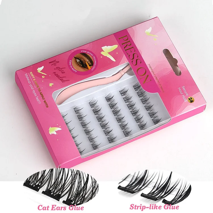 Press-On Self Adhesive Lash Clusters 8&ndash;16mm | Synthetic Hair Individual Cluster Lashes | No Glue Needed