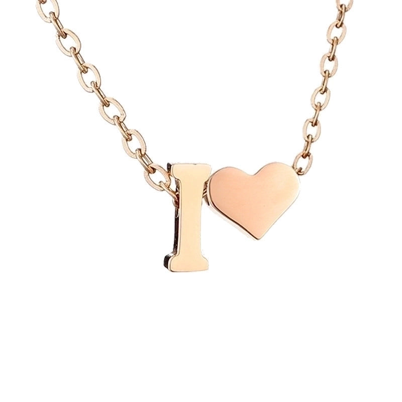 Stainless Steel Titanium Steel 14K Gold Plated Fashion Plating Letter Necklace