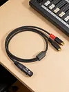 3 Pin XLR Female To RCA Female Y Splitter Audio Interconnect Cable Unbalanced Micrphone Cable Adapter Cable for Speaker & Mic