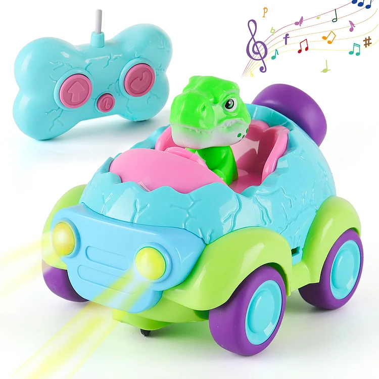 RC Cars Remote Control Car for Toddlers with Lights & Music Rechargeable Race Car for Toddler Toys for 2 3 4 5 Year Old Boys Girls Christmas Birthday Gift for Kids