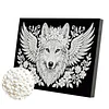 DIY Pearl Painting Wolf for Home Wall Decor with Frame(20x30cm)