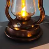 Solar Retro Kerosene Lamp Built-In Battery Light Courtyard Garden Decor (Copper)