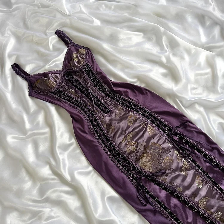 & Other Stories Women's Gold and Purple Dress