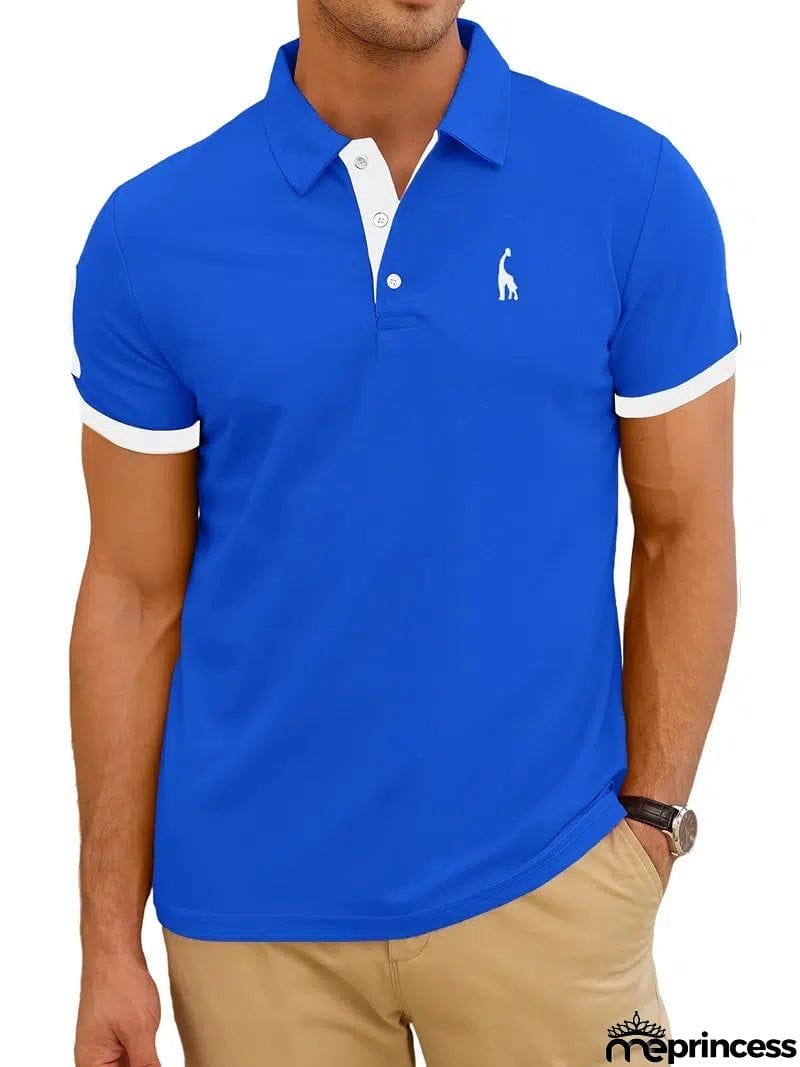 Men's Casual Slim Fit Short Sleeve Polo Shirt