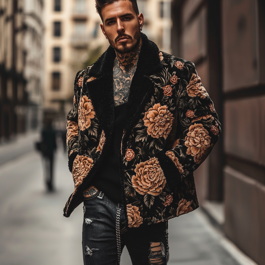 Street Fashion Casual Men's Jacket Printed Jacket Coat-inspireuse